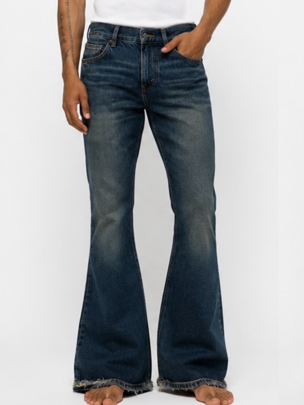 ZARA Men's Dark Blue Flare Jeans